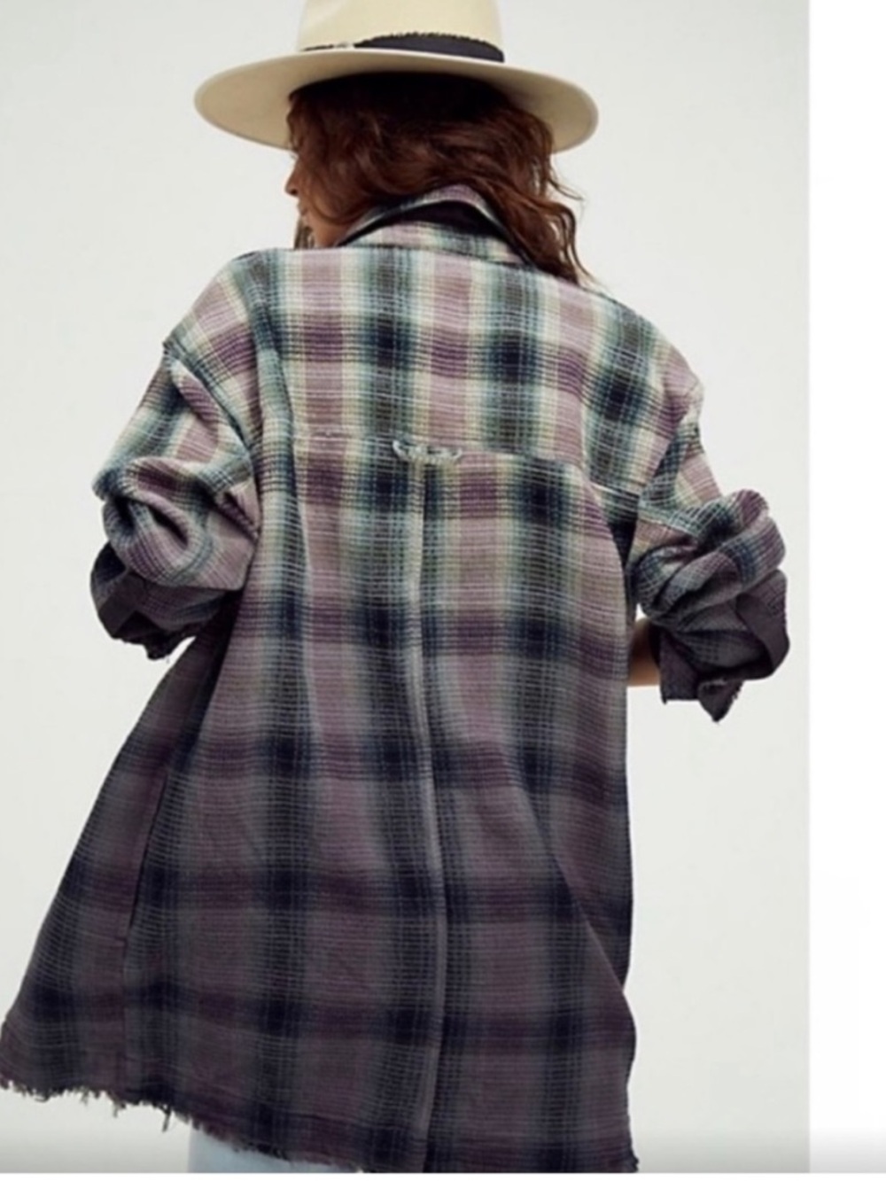 Free People We The Free Anneli Plaid Shirt Jacket Shacket Spanish Olive XS - Picture 2 of 16
